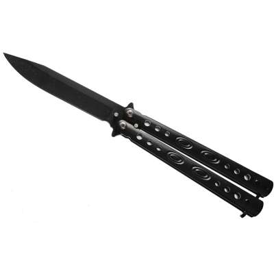 NŮŽ MOTÝLEK 6 DIREK 2 OČI 22cm, ČEPEL 9,5cm ČERNÝ