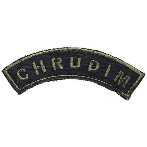 NÁŠIVKA AČR 4R 108x40mm DOMOVENKA 43 VÝSADKOVÝ PRAPOR CHRUDIM ČERNÁ-OLIV