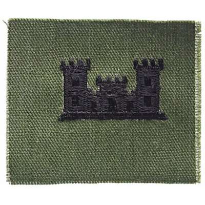 NÁŠIVKA US 4R 60x50mm MILITARY ENGINEERING OLIV-ČERNÁ