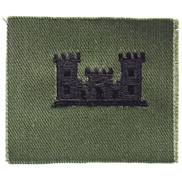 NÁŠIVKA US 4R 60x50mm MILITARY ENGINEERING OLIV-ČERNÁ