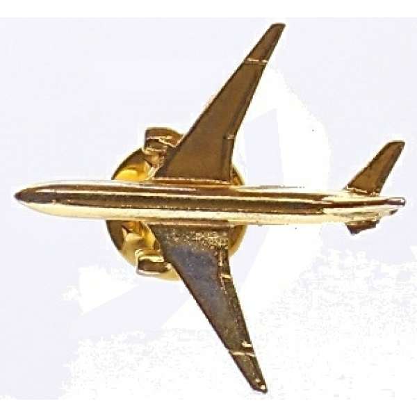 ODZNAK LETADLO 30x30mm BOEING 777 ZLATÝ