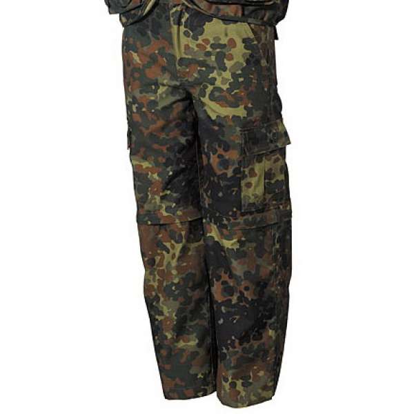 KALHOTY DĚTSKÉ ZIPP-OFF GUMA PÁS FLECKTARN
