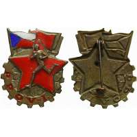 ODZNAK ČSR PŘIPRAVEN K PRÁCI A OBRANĚ VLASTI 50-tá LÉTA 30x35mm 1 STUPEŇ MATNÝ