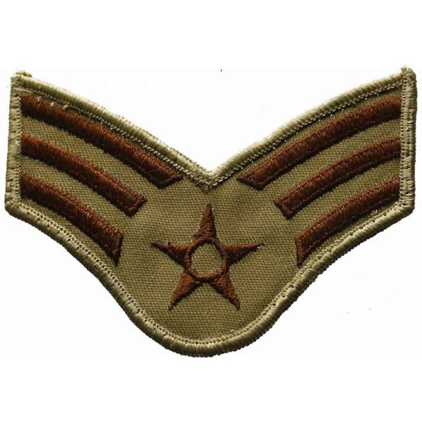 NÁŠIVKA US hodnost 105x75 AIR FORCE SENIOR AIRMAN DESERT