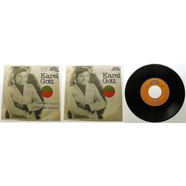 DESKA VINYL SP KAREL GOTT 1. VARŠAVSKÝ KONCERT 2.ALŽBĚTINSKÁ SERENÁDA 1978 SUPRAPHON PERFEKTNÍ