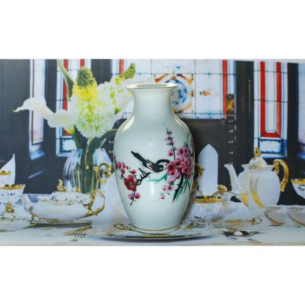 KERAMIKA DEKORATIVNÍ VÁZIČKA ZOO 100mm VÝŠKA BÍLÁ