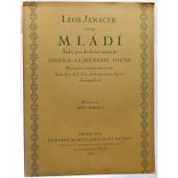 NOTY nakladatelství Hudební Matice Um Besedy Praha Bře.Bakala Leoš Janáček MLÁDÍ suita pro dech nástroje 1925 (23 stran)