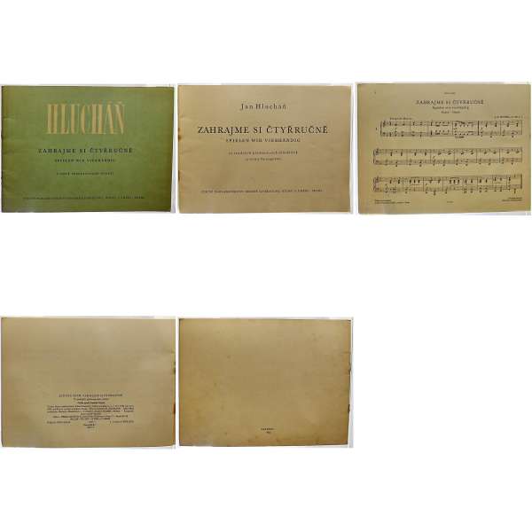 NOTY nakladatelství Státní Praha J.Hlucháň ZAHRAJEME SI 4-RUČNĚ 1958 (35 stran)