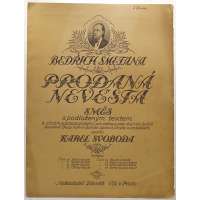 NOTY nakladatelství Zd.Vlk Praha K.Svoboda B.Smetana PRODANÁ NEVĚSTA housle 1923 (5 stran)