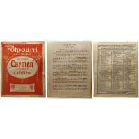 NOTY VERLAG Anton J.Benjamin Hamburg G.Rudolphs G.Bizet POTPOURRI aus der Oper CARMEN 1904 (12 stran)