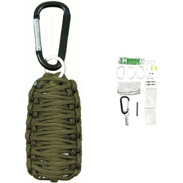 SURVIVAL SET Parachute Cord 10 dílů OLIV