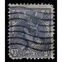 ZNÁMKA HOLANDSKO 1899-1935 10 cent ŠEDO-MODRÁ