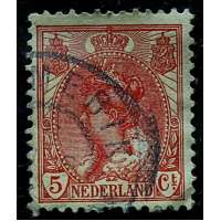ZNÁMKA HOLANDSKO 1899-1935 5 cent ČERVENÁ