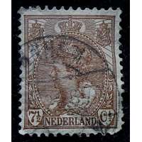 ZNÁMKA HOLANDSKO 1899-1935 7 1/2 cent HNĚDÁ