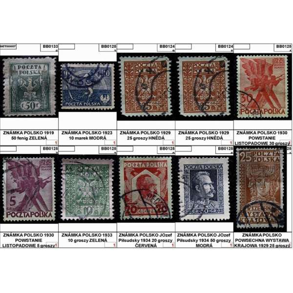 ZNÁMKY POLSKO do 1933 sestava 18ks