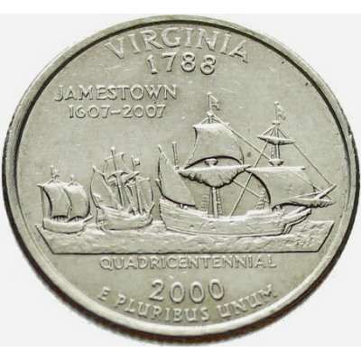 USA 1/4 DOLLAR 2000 VIRGINIA 1788 P Mint PHILADELPHIA WASHINGTON
