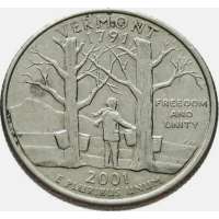 USA 1/4 DOLLAR 2001 VERMONT 1791 D Mint Denver WASHINGTON