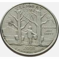 USA 1/4 DOLLAR 2001 VERMONT 1791 D Mint Denver WASHINGTON