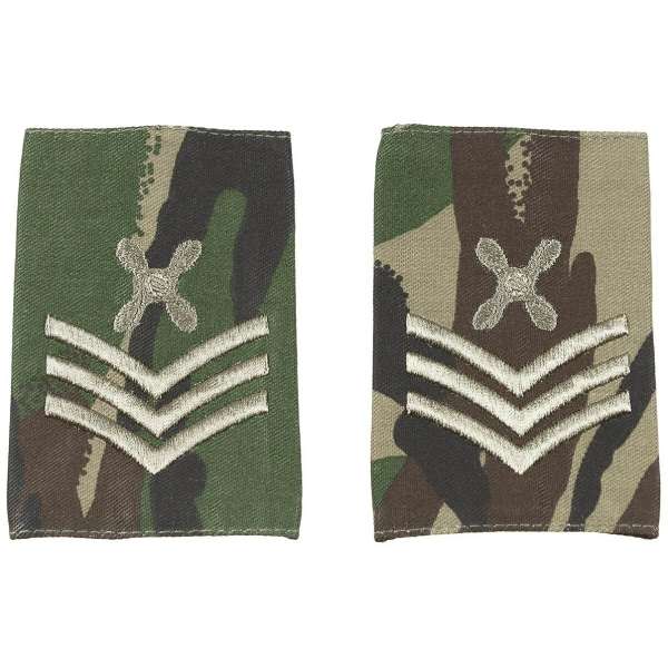NÁŠIVKA BRIT HODNOST SERGEANT TECHNIC 10 párů orig DPM TARN