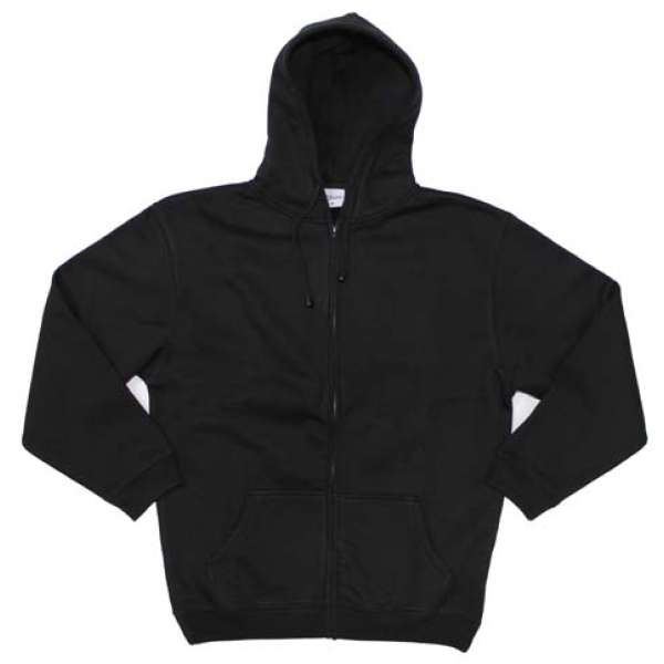 BLŮZA S KAPUCOU KLOKANKA PC 340g SE ZIPEM ČERNÁ