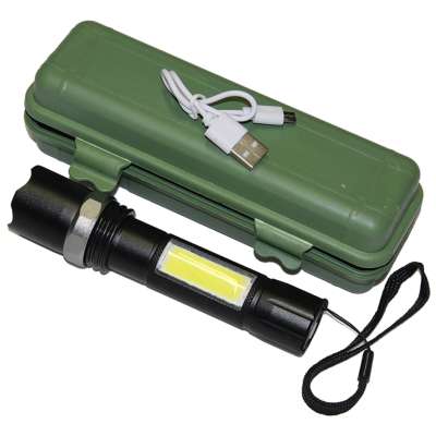BATERKA VELKÁ 15cm LED ZOOM 6 FUNKCE DOBÍJENÍ USB ČERNÁ