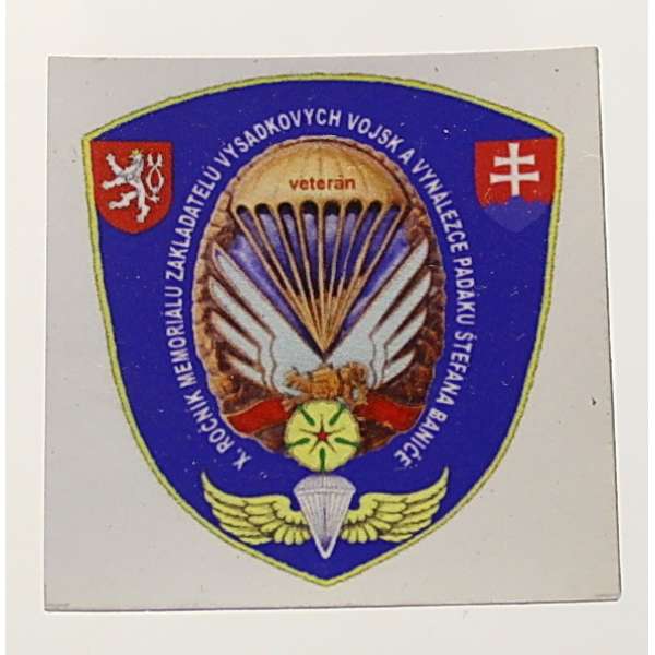 SAMOLEPKA X.ROČNÍK MEMORIÁLU ZAKLADATELE VÝSADKOVÝCH VOJSK 2014 JINDŘICHŮV HRADEC 5x5cm BAREVNÁ