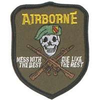 NÁŠIVKA US Airborne - mess with the best 70x85mm