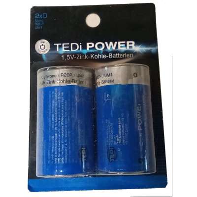 BATERIE TEDi POWER NĚMECKO D  1ks OPAKOVANĚ DOBÍJECÍ 5-10x MODRÉ