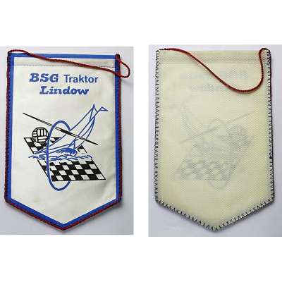 SPORTWIMPEL DDR LINDOW 14x22cm FUSSBAL BSG TRAKTOR