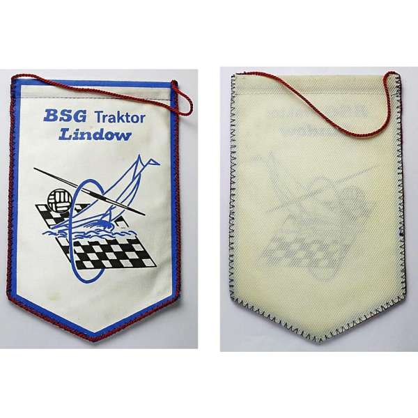SPORTWIMPEL DDR LINDOW 14x22cm FUSSBAL BSG TRAKTOR