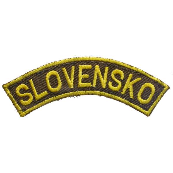 NÁŠIVKA ASR 4R 111x40mm DOMOVENKA SLOVENSKO HNĚDO-ŽLUTÁ