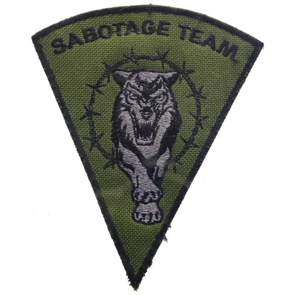 NÁŠIVKA BRIT 3R 90x110mm SABOTAGE TEAM ČERNO-OLIV