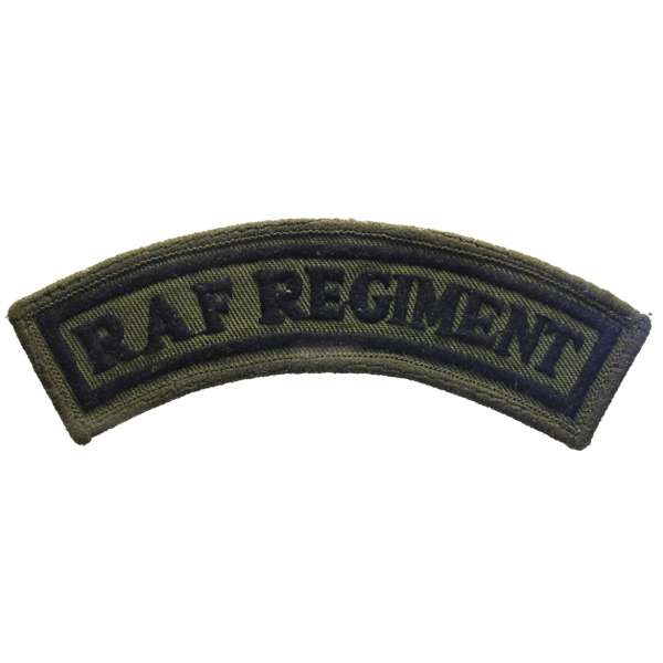 NÁŠIVKA BRIT 4R 125x50mm RAF REGIMENT OLIV-ČERNÁ