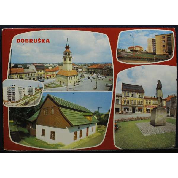 Pohled DOBRUŠKA Náměstí 1978 Š BAR PROŠLÝ