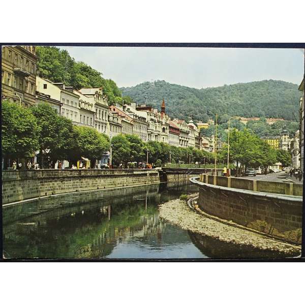 Pohled KARLOVY VARY LÁZEŃSKÁ ŠTVRŤ Š BAR PROŠLÝ