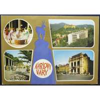 Pohled KARLOVY VARY PRAMEN KNÍŽETE VÁCLAVA Š BAR PROŠLÝ