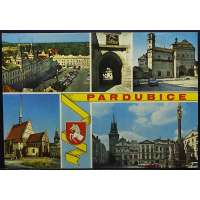 Pohled PARDUBICE PERŠTĚJNSKÉ NÁMĚSTÍ ZÁMECKÁ BRÁNA Š BAR PROŠLÝ