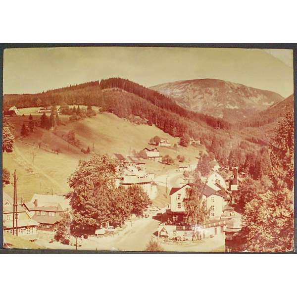 Pohled PEC POD SNĚŽKOU HORSKÉ REKRAAČNÍ STŘEDISKO LÉTO Š BAR PROŠLÝ