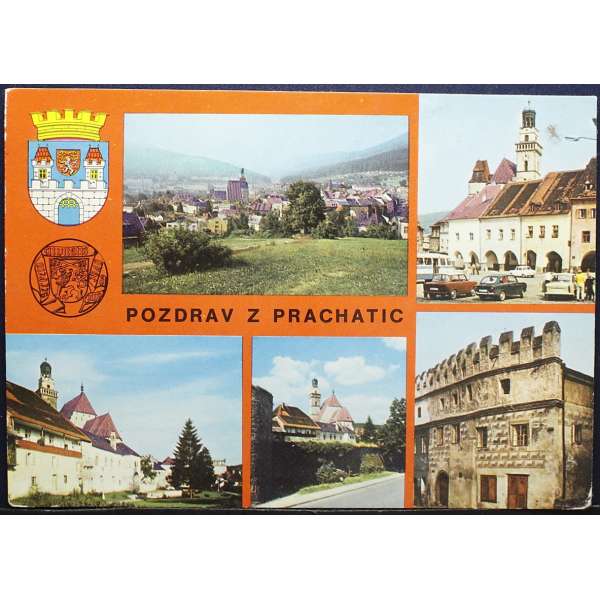 Pohled PRACHATICE CELKOVÝ POHLED POZDRAV Š BAR PROŠLÝ