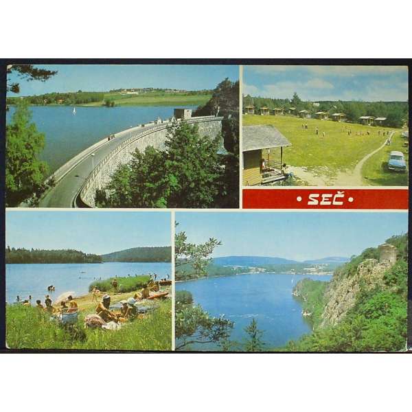 Pohled SEČ JEZERO NA CHRUDIMCE HRAD OHEB Š 02 BAR PROŠLÝ