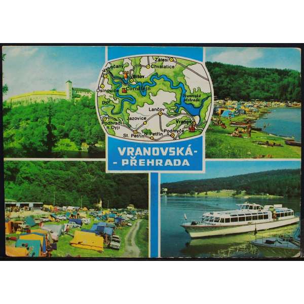 Pohled VRANOV NAD DYJÍ PŘEHRADA MAPA Š BAR ČISTÝ