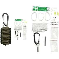 SURVIVAL SET Parachute Cord 10 dílů OLIV/ČERNÝ