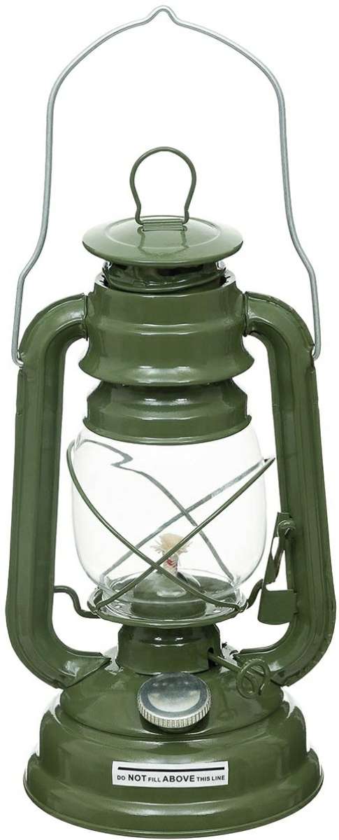 LAMPA PETROLEJKA OCEL 25cm OLIV