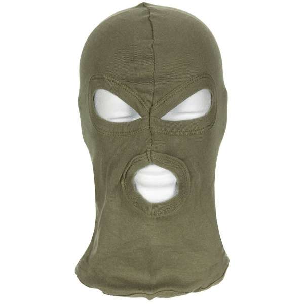KUKLA BALACLAVA 3 OTVORZ LETNÍ 100% BAVLNA OLIV