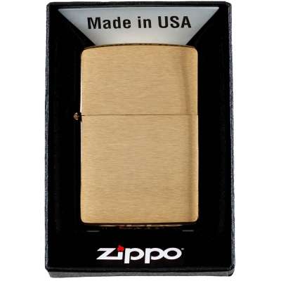 ZAPALOVAČ ZIPPO Brushed Brass orig ZLATÝ