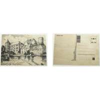 POHLEDNICE DŘEVĚNA WOODEN POST ČERNÁ HORA -JÁNSKÉ LÁZNĚ 70-tá LÉTA 10x14cm ZAJÍMAVÁ