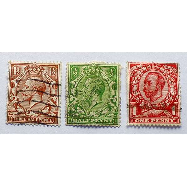 ZNÁMKY BRIT POSTAGE REVENUE 20-30-tá LÉTA 3ks
