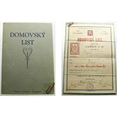 DOMOVSKÝ LIST 1939 LUŽEC N CIDLINOU