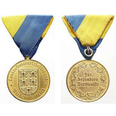 MEDAILE RAKOUSKO LANDESKAMERADSCHFAFTSBUND N.OSTERREICH Für besondere Verdienste ZLATÁ