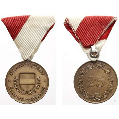 MEDAILE RAKOUSKO LANDESKAMERADSCHFAFTSBUND WIEN 25 Jahre BRONZ